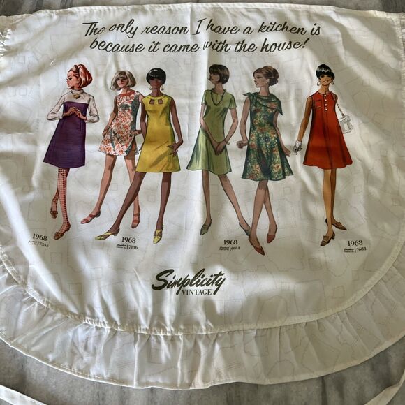 Retro Look Vintage SIMPLICITY ladies Dresses Decades Half APRON Pinup Ruffle - Picture 2 of 5